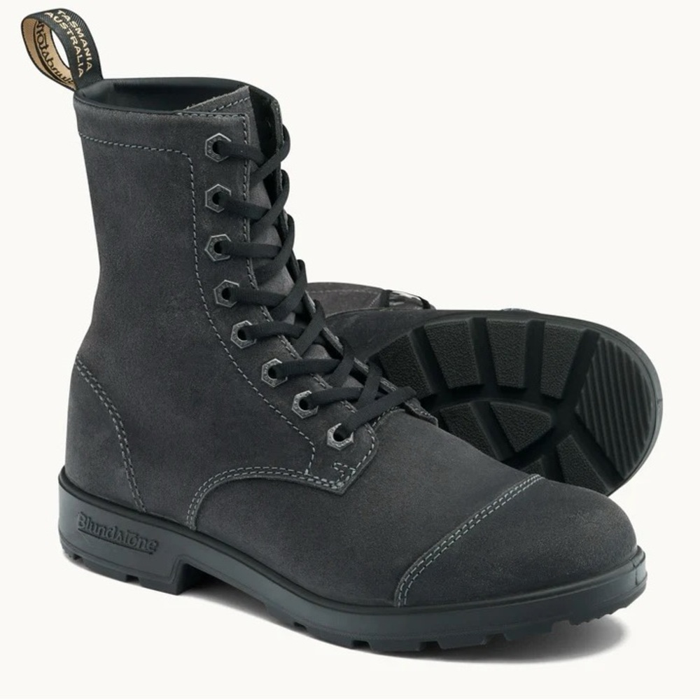 BLUNDSTONE STEEL GRAY LACE-UP BOOTS - SIZE 9 US (WOMEN’S ORIGINALS #2530)!